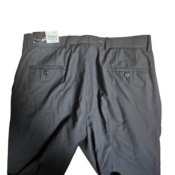 J. Ferrar Modern Fit Flat Front‎ Dress Pants Straight Leg Black Mens 34x30 NWT - Picture 6 of 13